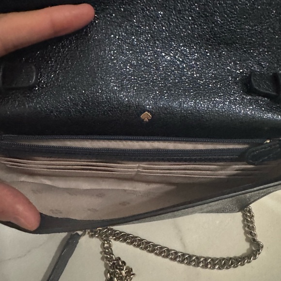 Kate Spade New York Spencer Metallic Navy Gold Chain Crossbody - Picture 5 of 7